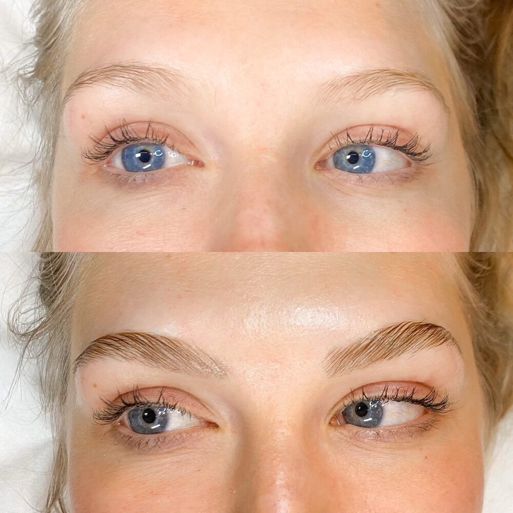 Brow tint before and after